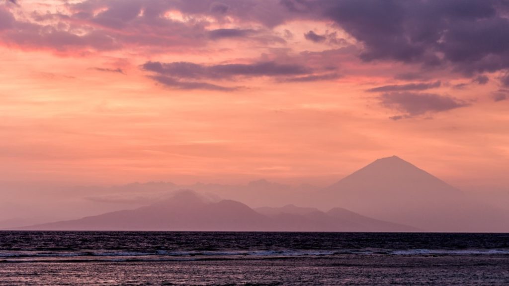 Gili Air Sunset and Volcano